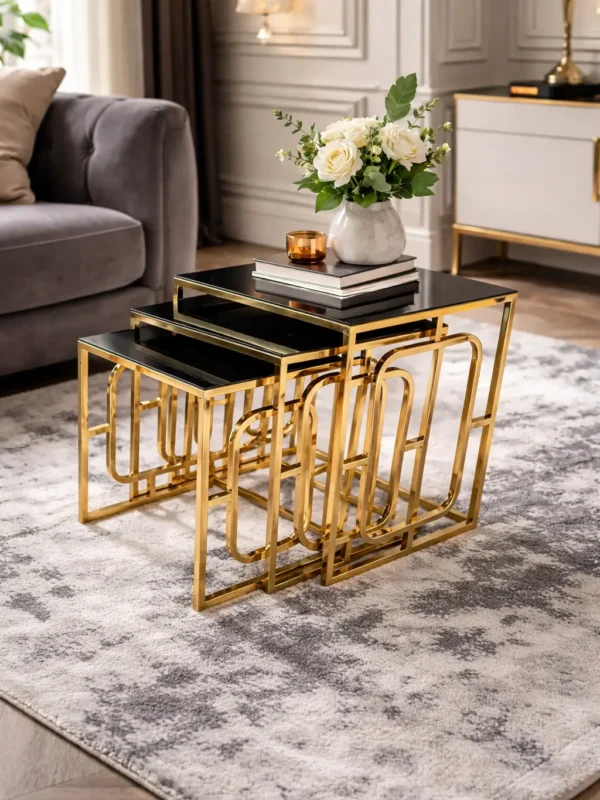 Kare Hedef 3’lü Kare Zigon Sehpa Seti