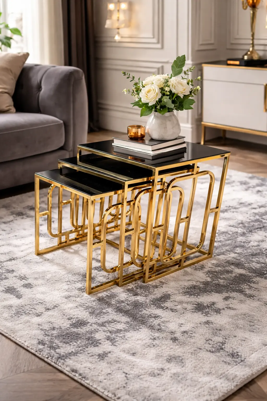 Kare Hedef 3’lü Kare Zigon Sehpa Seti