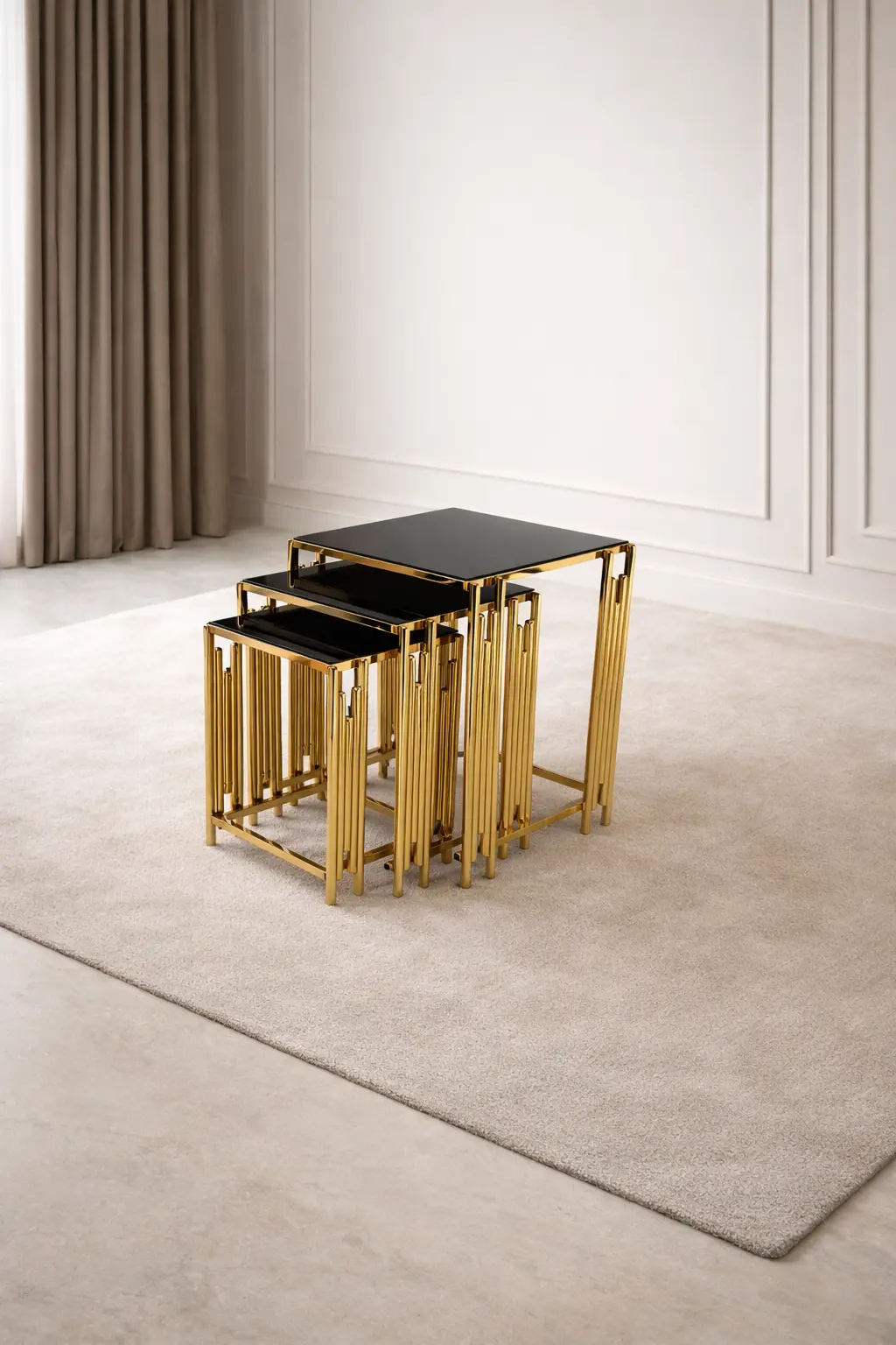 Kare Evol 3’lü Kare Zigon Sehpa Seti